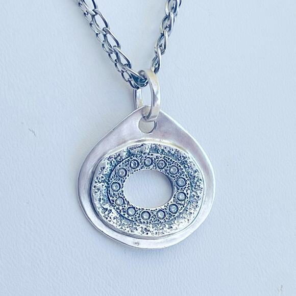 Silpada Sterling Silver CZ Anemone Double Stranded Chain Necklace w/ Pendant - Picture 8 of 8